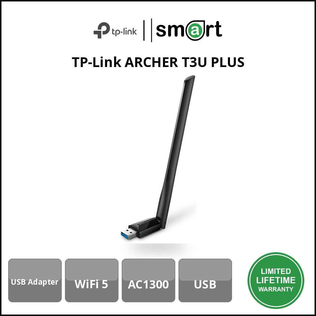 TP-Link ARCHER T3U PLUS - AC1300 High Gain Wi-Fi DB USB Adapter