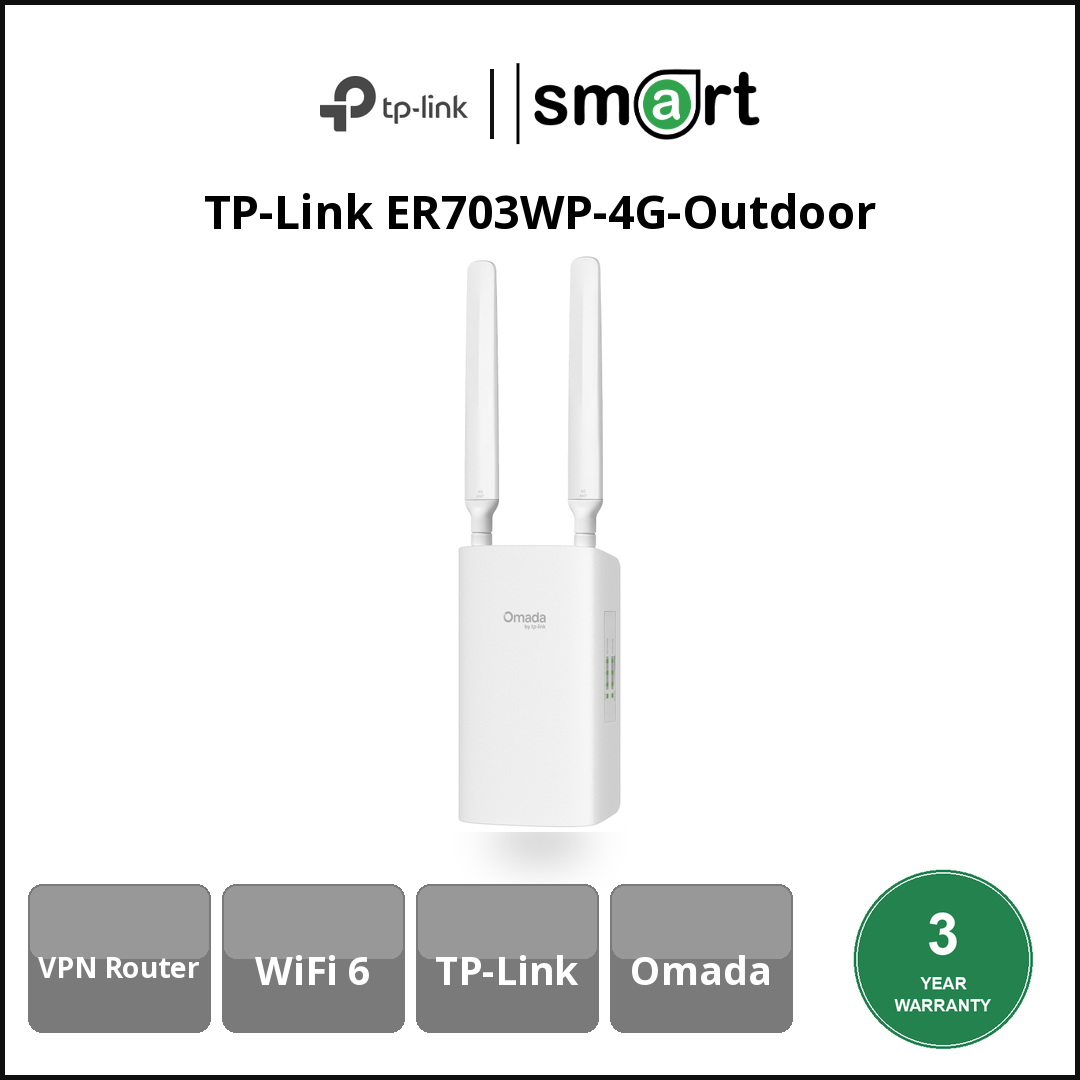 TP-Link ER703WP-4G-Outdoor - 4G+ Cat6 AX3000 WiFi6 Out&Indoor Gateway