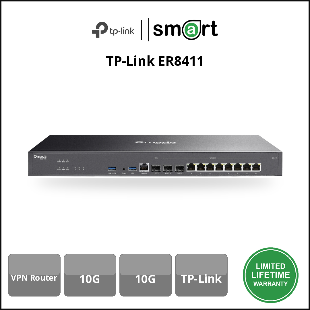 TP-Link ER8411 - Omada VPN Router with 10G Ports