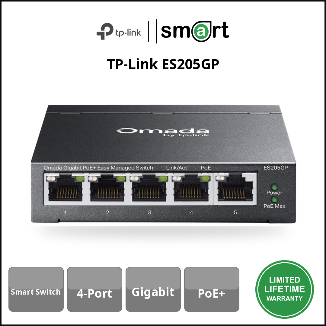 TP-Link ES205GP - ES205GP SW 4Port + 1Non-POE Gb Mng easy