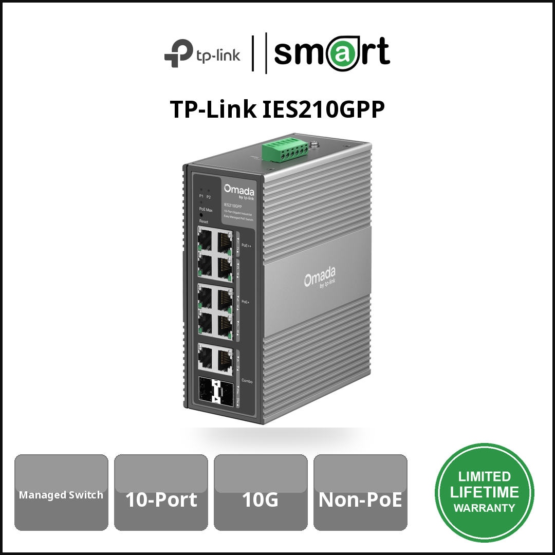 TP-Link IES210GPP - IES210GPP Switch 10Port Gb Mng Ind Easy