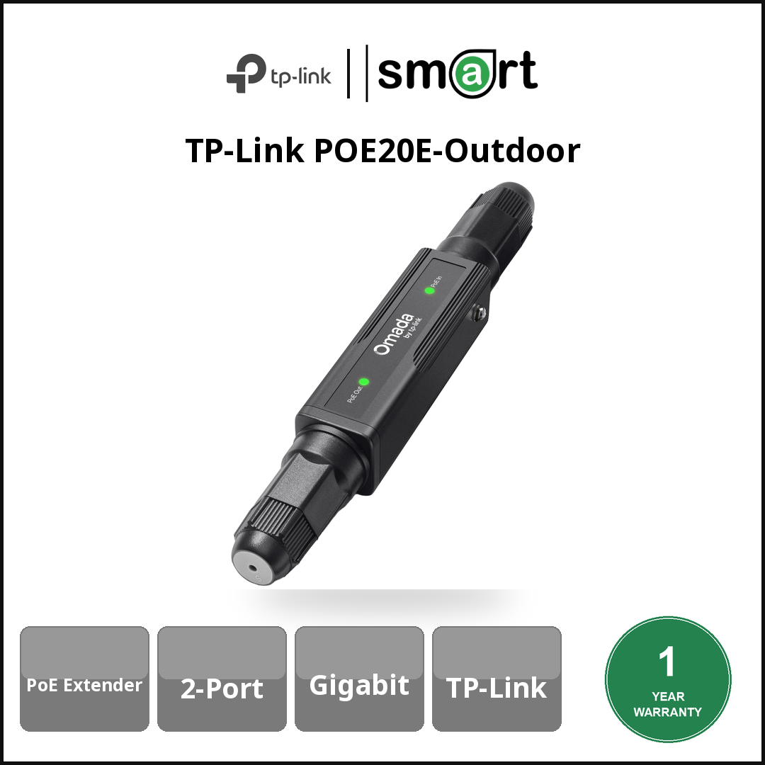 TP-Link POE20E-Outdoor - POE20E-Outdoor PoE+ Extender 2Port Gb