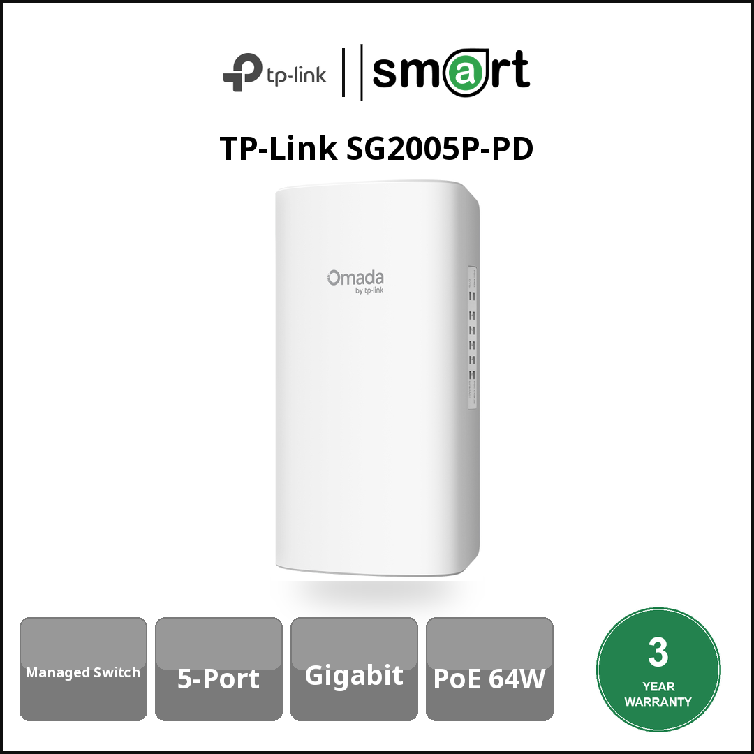 TP-Link SG2005P-PD - 5Port Gb PoE+,64W SmartSwitch