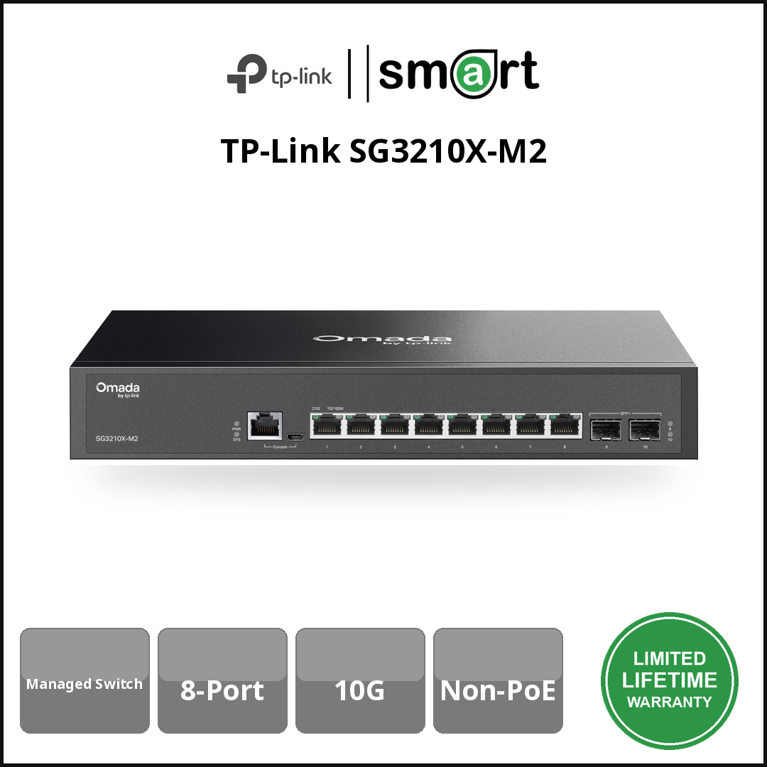 TP-Link SG3210X-M2 - 8-Port 2.5GB + 2 10GE SFP+ Managed Switch
