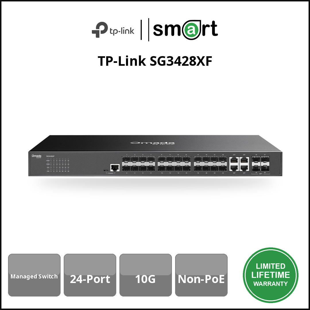 TP-Link SG3428XF - 24Port Gb PoE+ 4 10G SFP+ ManagedSwitch