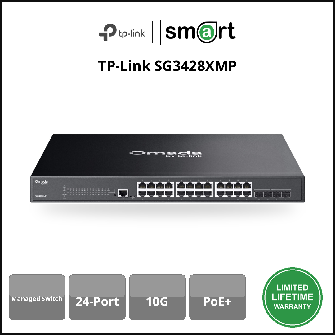 TP-Link SG3428XMP - 24Port Gb PoE+ 4 10G SFP+ ManagedSwitch