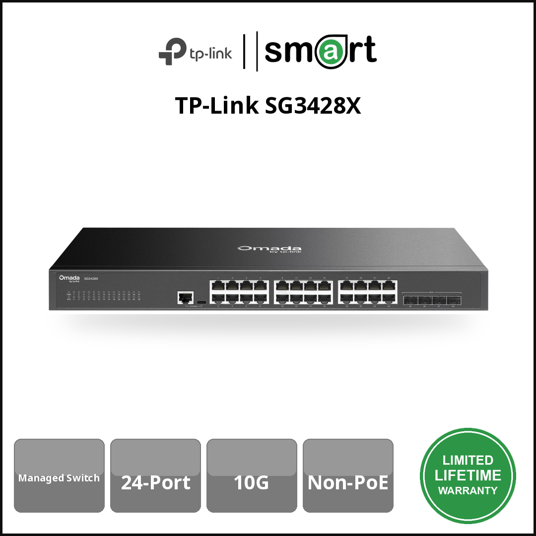 TP-Link SG3428X - 24Port GE + 4 10G SFP+ Managed Switch