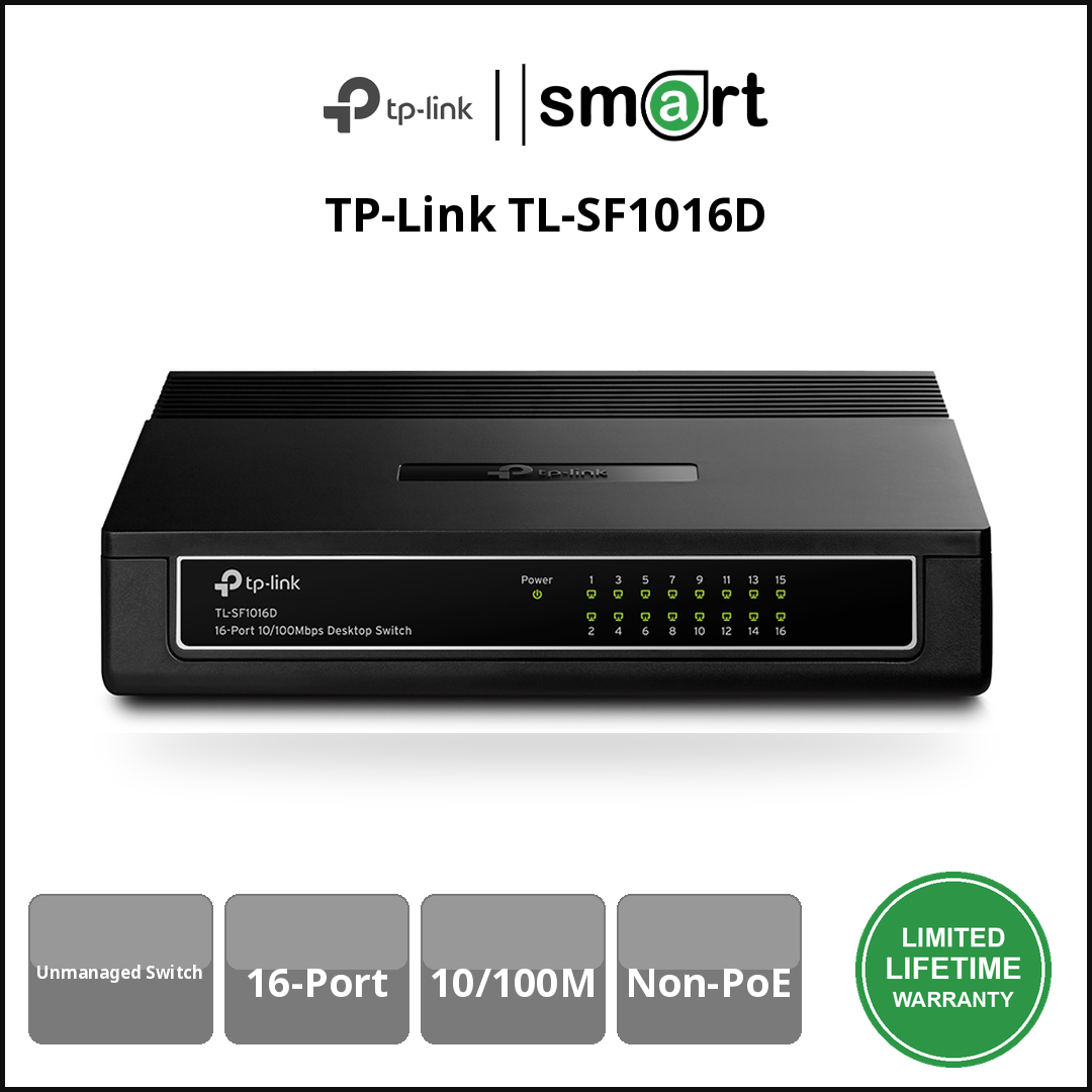 TP-Link TL-SF1016D - 16Port 10/100M Desktop Unmanaged Switch