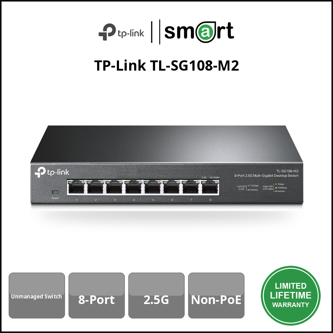 TP-Link TL-SG108-M2 - 8Port 2.5GMulti-G DesktopUnmanagedSwitch